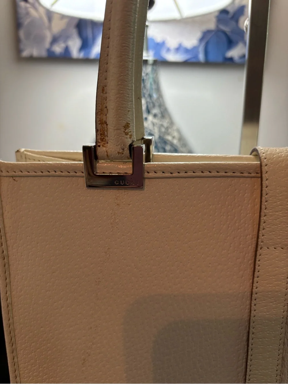 ARCHIVAL Rare Vintage Gucci Tom Ford Off-White Pebbled Leather Jackie Tote Bag